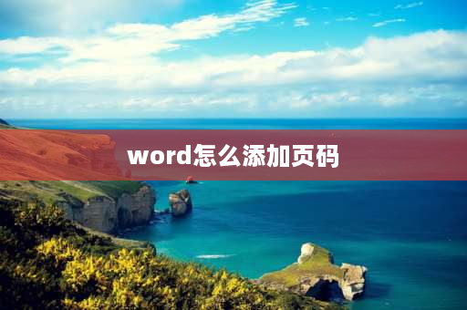 word怎么添加页码 word文档怎么添加页码？