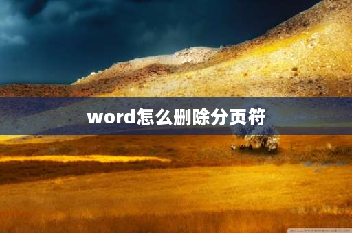 word怎么删除分页符 word如何取消分页符？