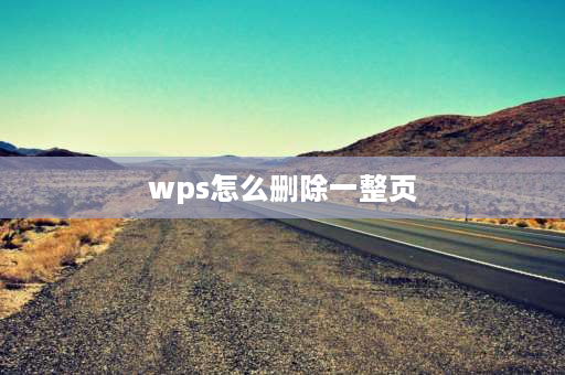 wps怎么删除一整页 wps office word多一页如何删除？