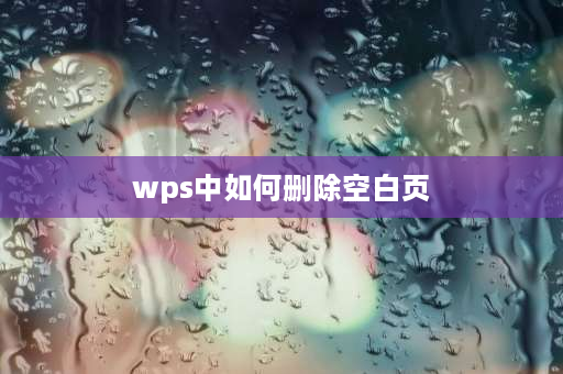 wps中如何删除空白页 WPS文档的空白页如何删除？