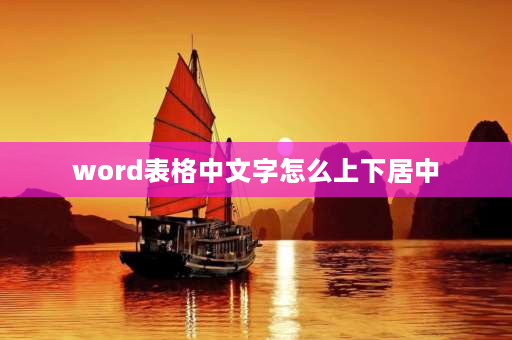 word表格中文字怎么上下居中 怎样调整word表格文字高低在中间？