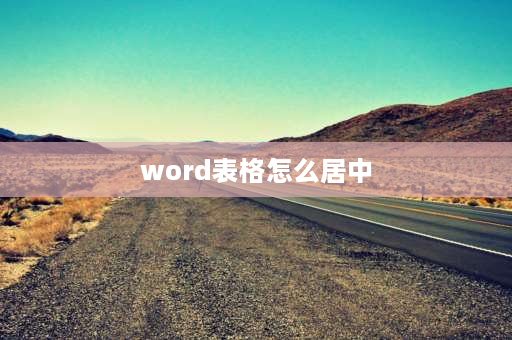 word表格怎么居中 word03怎么把表格居中对齐？