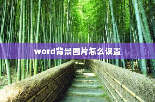 word背景图片怎么设置 word文档如何设置背景？