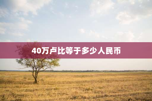 40万卢比等于多少人民币 20万卢比等于多少人民币？