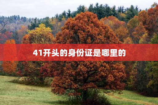 41开头的身份证是哪里的 41开头的身份证是哪里的？