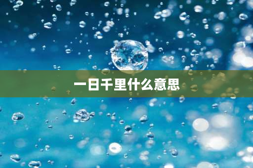 一日千里什么意思 一日千里中数词活用？