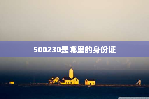 500230是哪里的身份证 500230开头的身份证是哪里的？