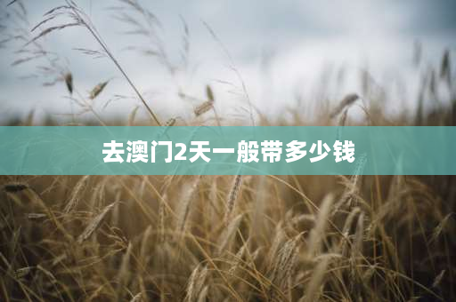 去澳门2天一般带多少钱 去澳门带10万要申报吗？