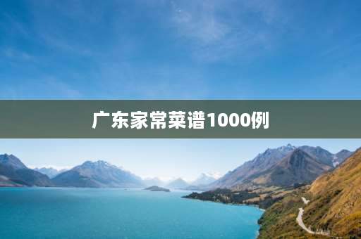 广东家常菜谱1000例 广东菜谱家常菜做法？ 