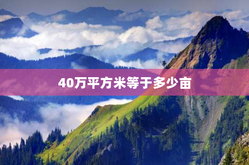 40万平方米等于多少亩 2000多亩地有多大？