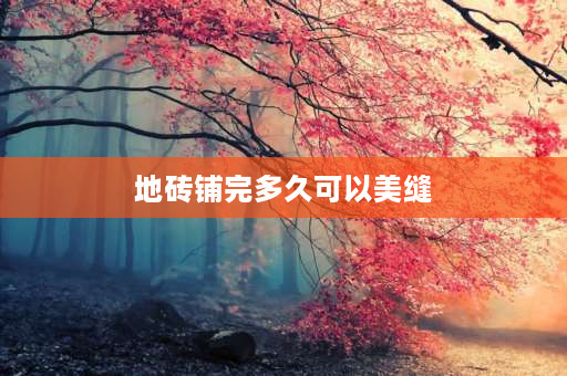 地砖铺完多久可以美缝 地砖九月一日贴完的今天9月20号了干了吗？可以美缝了吗？