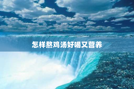 怎样熬鸡汤好喝又营养 煮鸡汤都需要放什么材料才好喝？