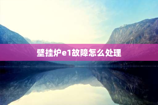 壁挂炉e1故障怎么处理 天然气壁挂炉e1故障解决方法？