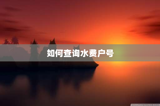 如何查询水费户号 从网上交水费，不知道户号，怎么查询户号？