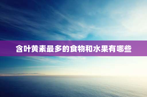 含叶黄素最多的食物和水果有哪些 什么水果含叶黄素最多？