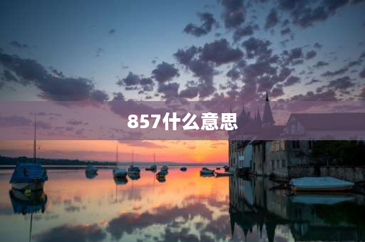 857什么意思 857什么意思网络流行语？