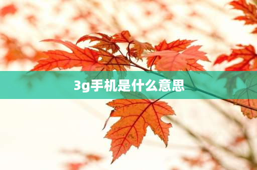 3g手机是什么意思 三代8g是什么意思？