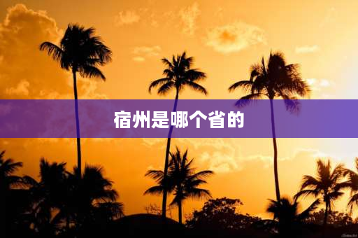 宿州是哪个省的 安徽宿州属于那个省那个市？