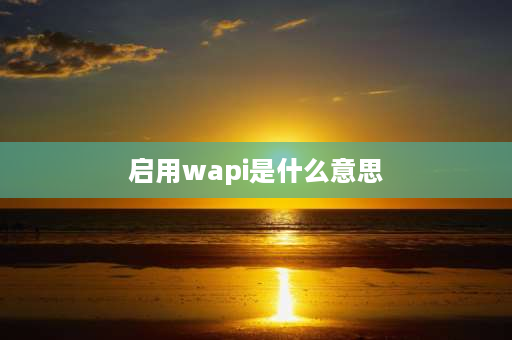 启用wapi是什么意思 手机wapi打开有什么用？