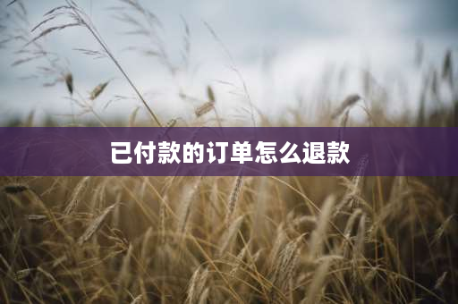 已付款的订单怎么退款 快手支付了怎么退？