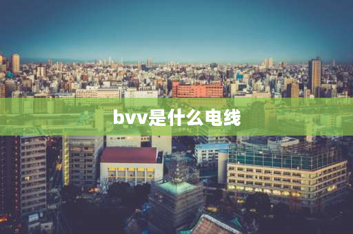 bvv是什么电线 bvv是电缆还是电线？