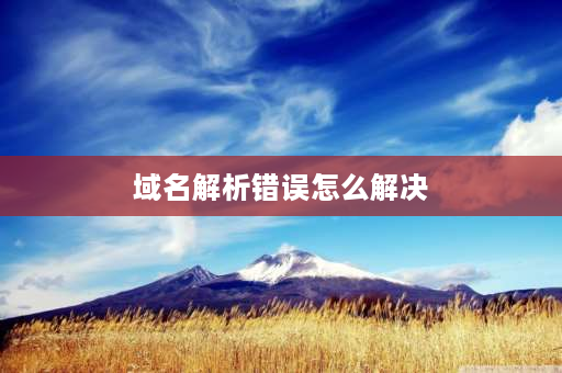 域名解析错误怎么解决 域名解析错误不能上网怎么解决？