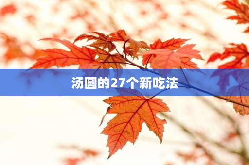 汤圆的27个新吃法 七种汤圆的做法？