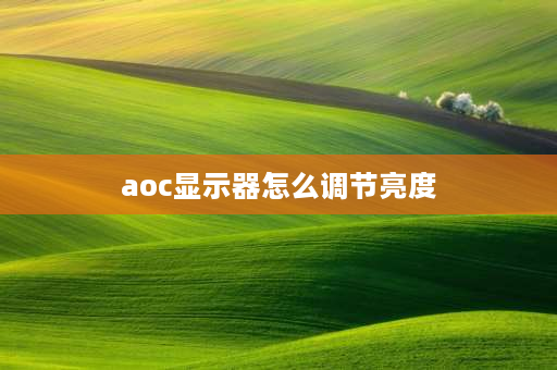 aoc显示器怎么调节亮度 aoc24寸显示器怎么调节最佳？