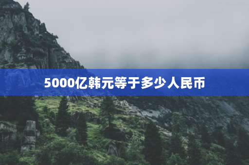 5000亿韩元等于多少人民币 5000韩元在韩国算多吗？