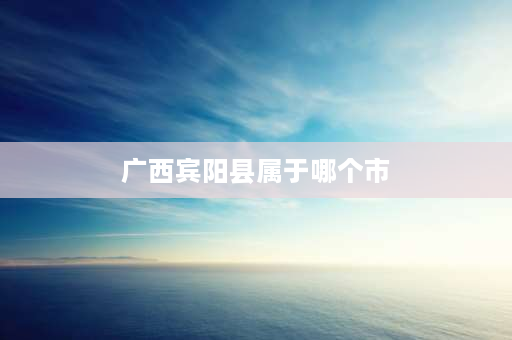 广西宾阳县属于哪个市 广西宾阳为什么叫廖平农场？