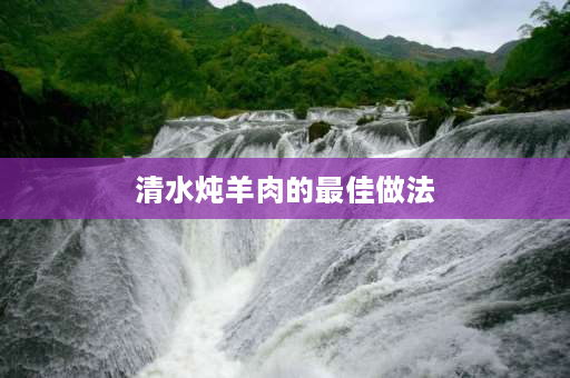 清水炖羊肉的最佳做法 白炖羊肉正宗做法？