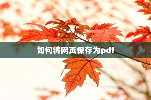 如何将网页保存为pdf 电脑图片如何保存为pdf？