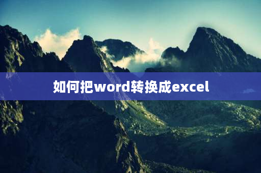 如何把word转换成excel WORD表格如何切换到EXCEL？