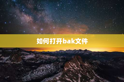 如何打开bak文件 如何打开bak格式？