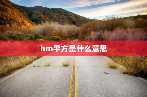 hm平方是什么意思 hm平方什么单位？