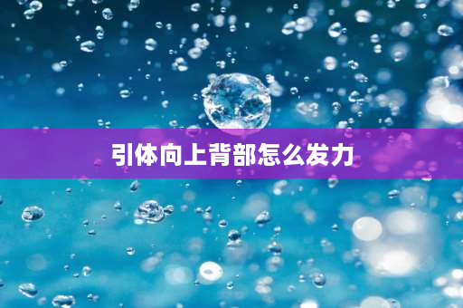 引体向上背部怎么发力 引体向上是练肩还是练背？