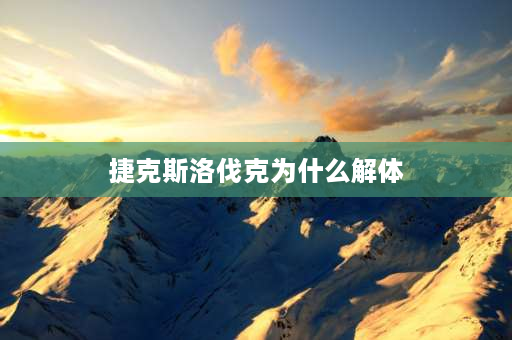 捷克斯洛伐克为什么解体 捷克斯洛伐克为什么解体？