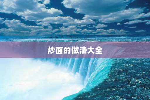 炒面的做法大全 炒面的15种家常做法？