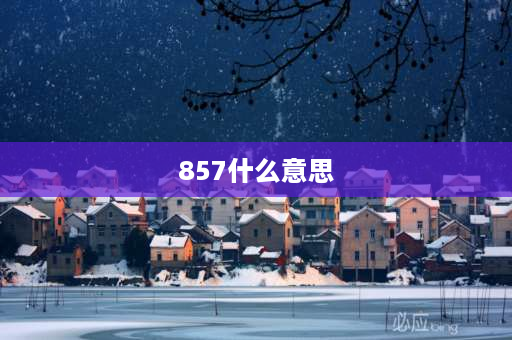 857什么意思 857指的是？