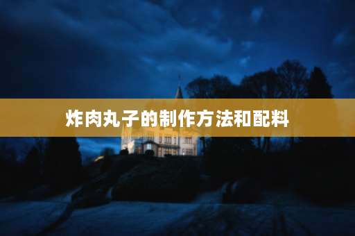 炸肉丸子的制作方法和配料 炸肉丸子的做法和配方比例？