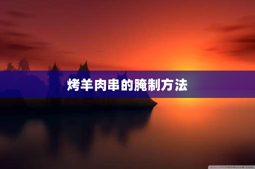 烤羊肉串的腌制方法 羊肉串腌制最佳配方？