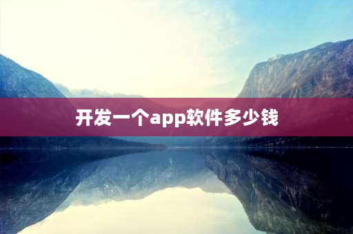 开发一个app软件多少钱 开发一个APP软件一般多少资金？