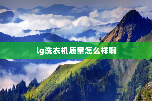 lg洗衣机质量怎么样啊 LG洗衣机怎么样？