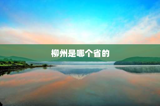 柳州是哪个省的 柳州在那个省啊那个市？