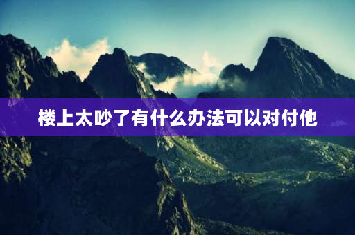 楼上太吵了有什么办法可以对付他 整治楼上噪音最有效的方法？