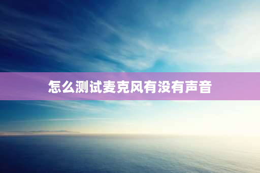 怎么测试麦克风有没有声音 怎样判断麦克风是不是坏的？