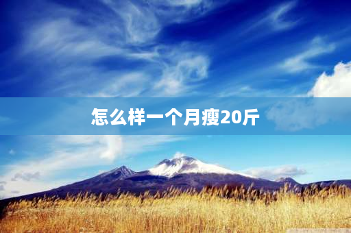 怎么样一个月瘦20斤 小基数一个月瘦20斤最有效方法？