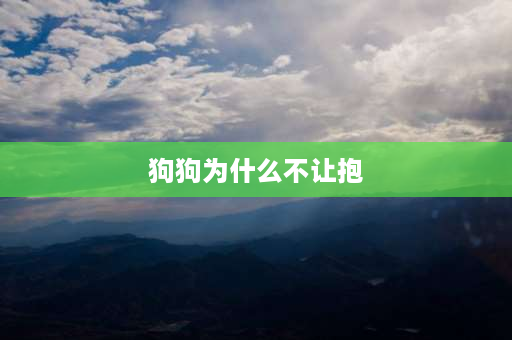 狗狗为什么不让抱 为什么有时候狗狗会抱住你的大腿不让你走呢？