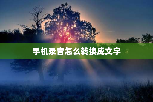 手机录音怎么转换成文字 手机录音文件如何变成文字？