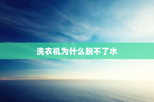 洗衣机为什么脱不了水 洗衣机脱不了水是什么问题？